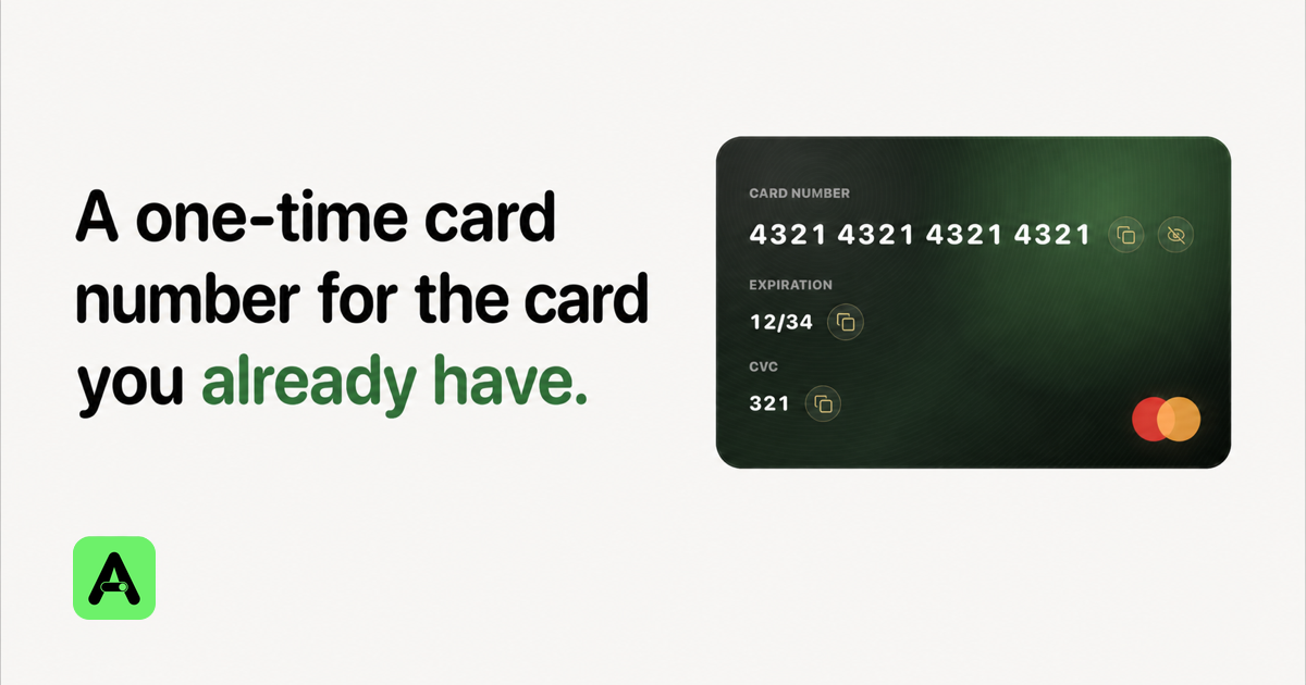 Allowance social card: Introducing One-Time Cards: A card number you control